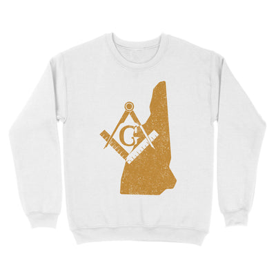 New Hampshire Freemason State Map Square & Compass Symbol - Sweatshirt