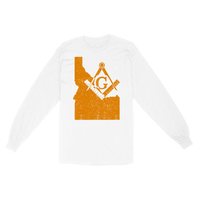 Idaho Freemason State Map Square & Compass Symbol - Long Sleeve