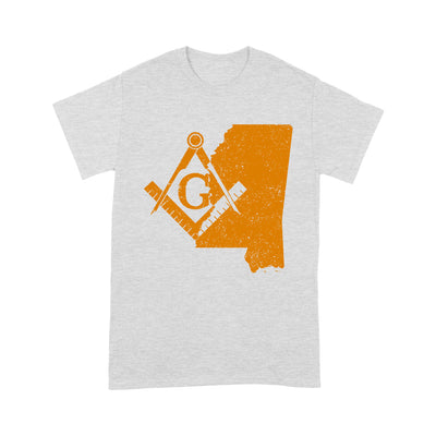 Mississippi Freemason State Map Square & Compass Symbol - T Shirt