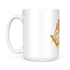 Georgia square & compass freemason symbol state map - White Mug