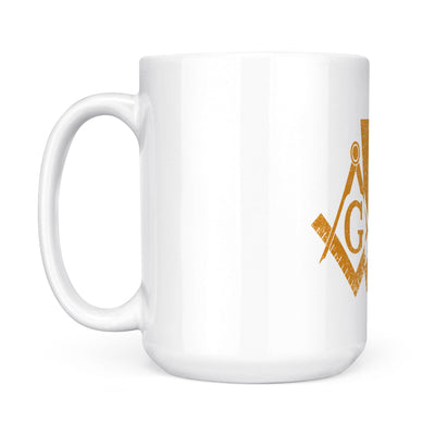 Georgia square & compass freemason symbol state map - White Mug