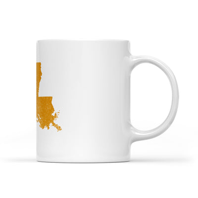 Louisiana square & compass freemason symbol state map - White Mug