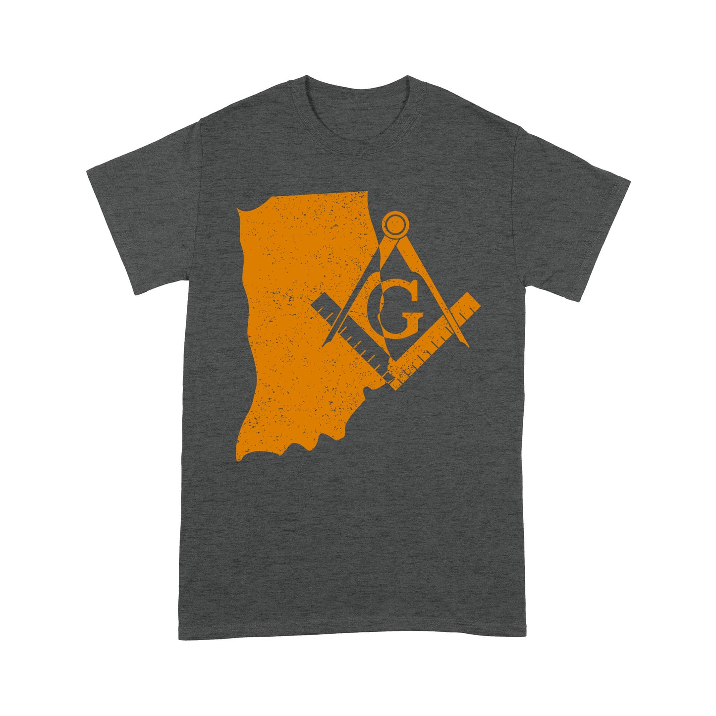 Indiana Freemason State Map Square & Compass Symbol - T Shirt