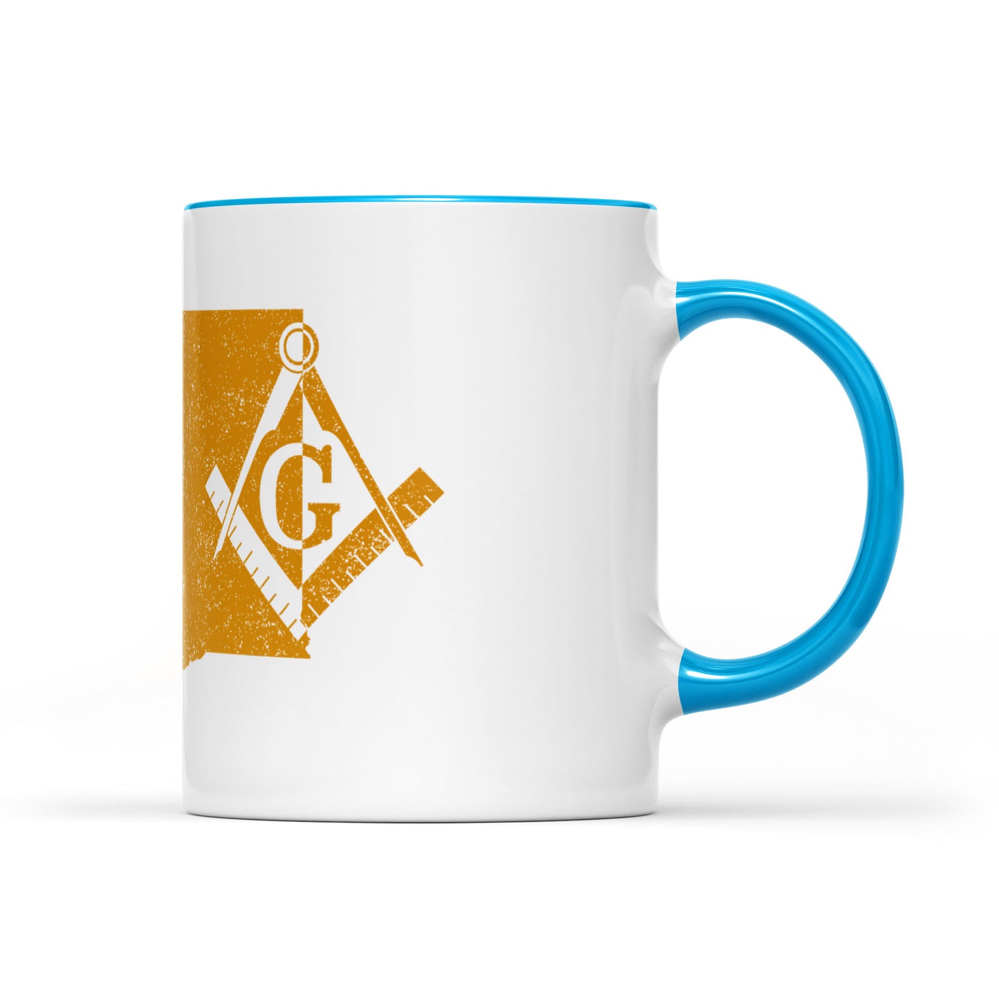 Washington square & compass freemason symbol state map - Accent Mug