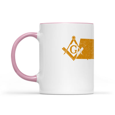 Massachusetts square & compass freemason symbol state map - Accent Mug