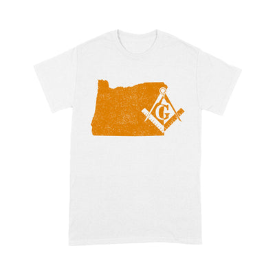 Oregon Freemason State Map Square & Compass Symbol - T Shirt