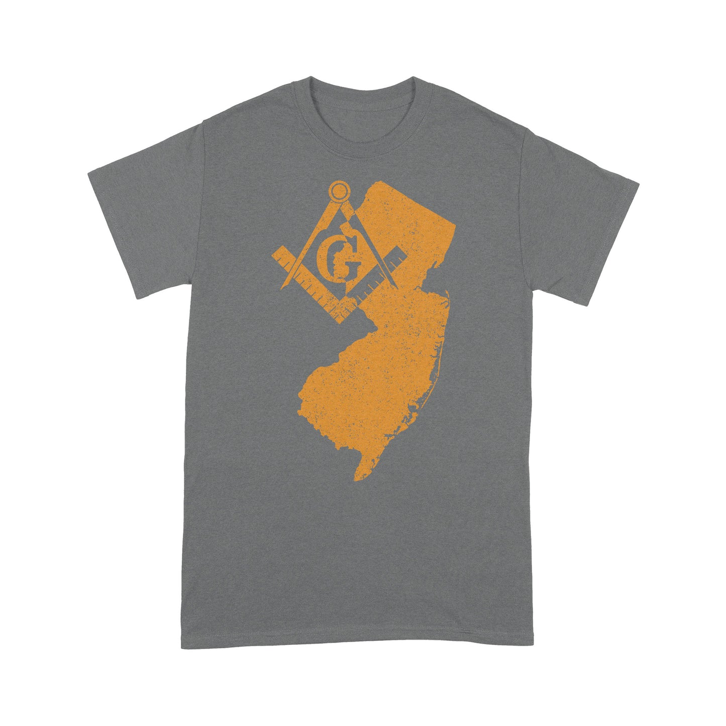 New Jersey Freemason State Map Square & Compass Symbol - T Shirt