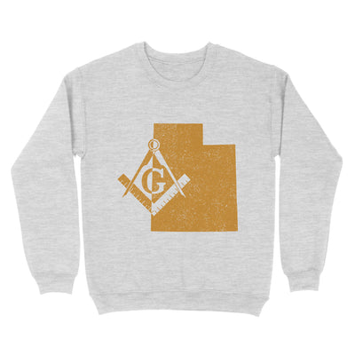 Utah Freemason State Map Square & Compass Symbol - Sweatshirt