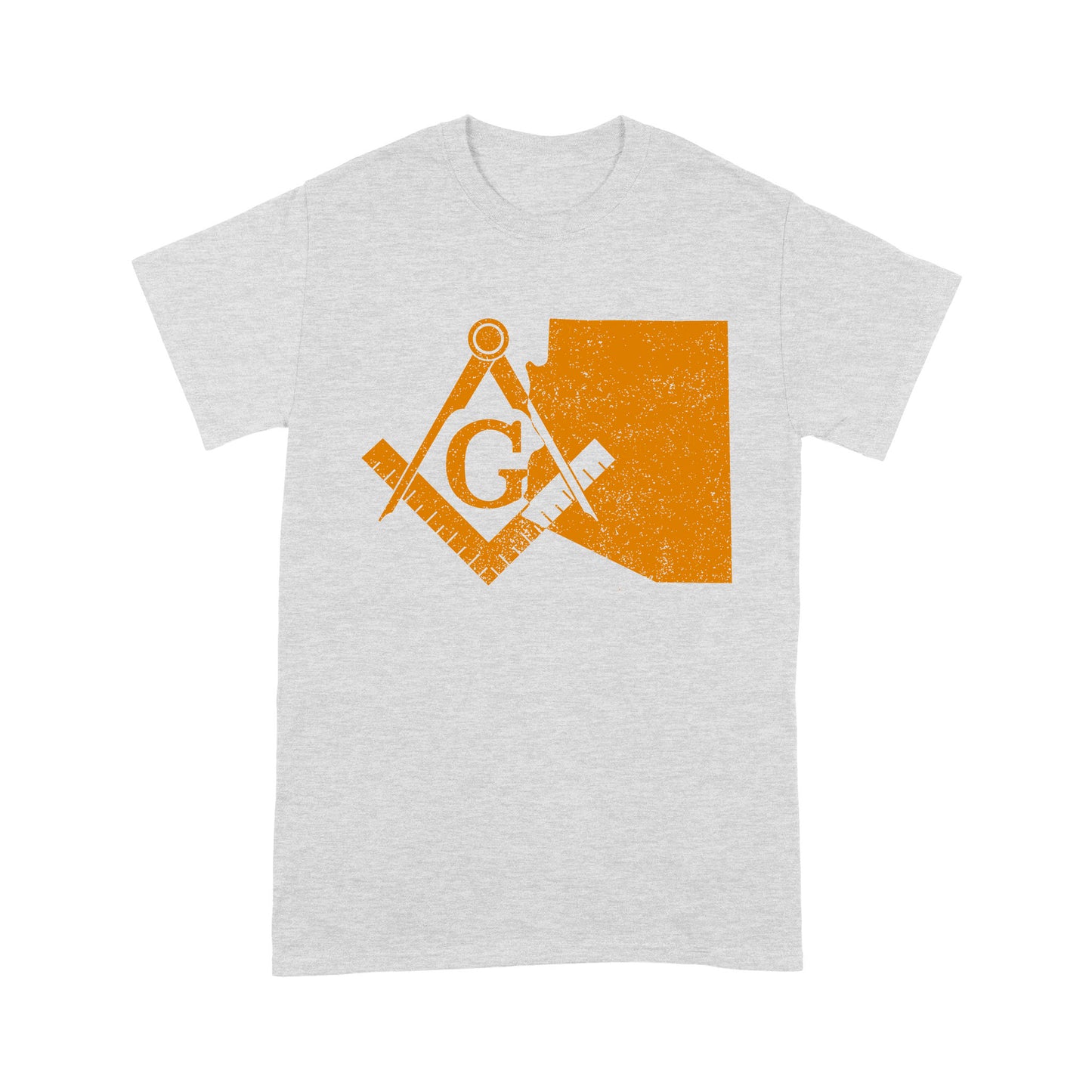 Arizona Freemason State Map Square & Compass Symbol - T Shirt