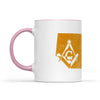 Nebraska square & compass freemason symbol state map - Accent Mug