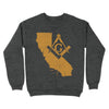 California Freemason State Map Square & Compass Symbol - Sweatshirt