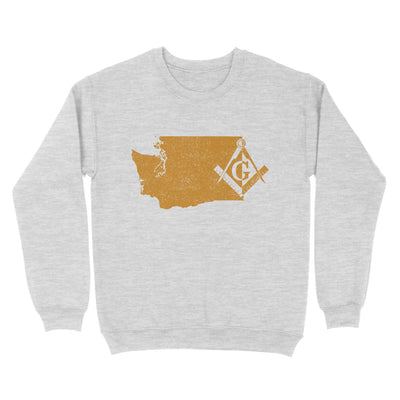 Washington Freemason State Map Square & Compass Symbol - Sweatshirt