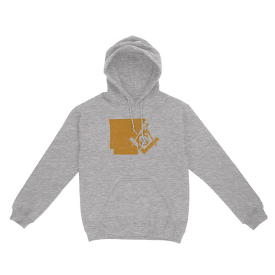 Arkansas Freemason State Map Square & Compass Symbol - Hoodie