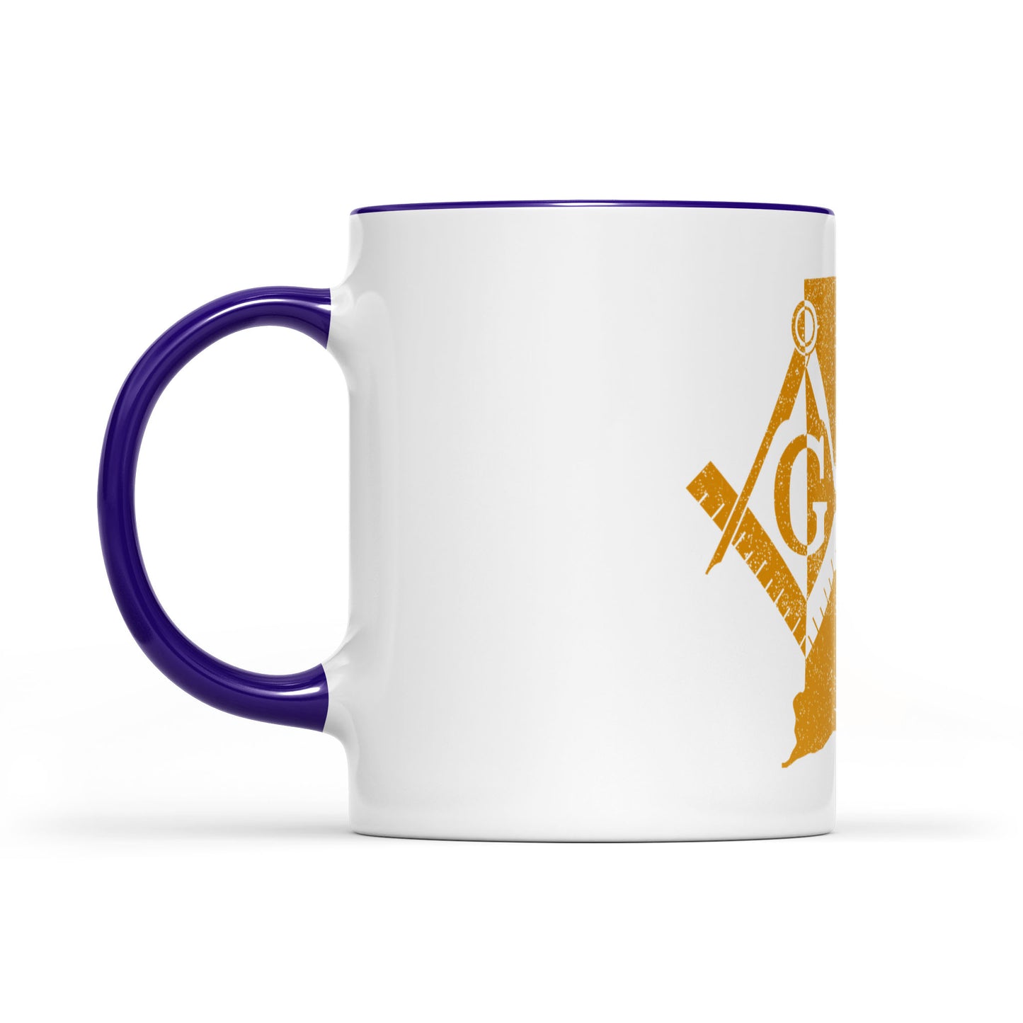 Rhode Island square & compass freemason symbol state map - Accent Mug