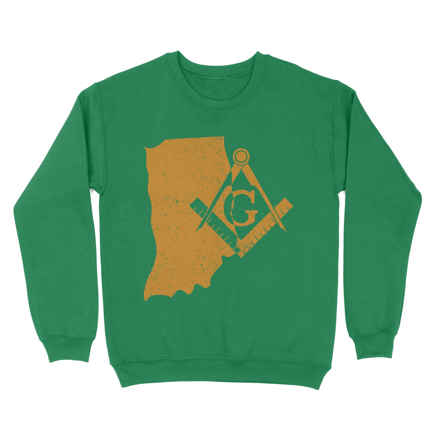 Indiana Freemason State Map Square & Compass Symbol - Sweatshirt