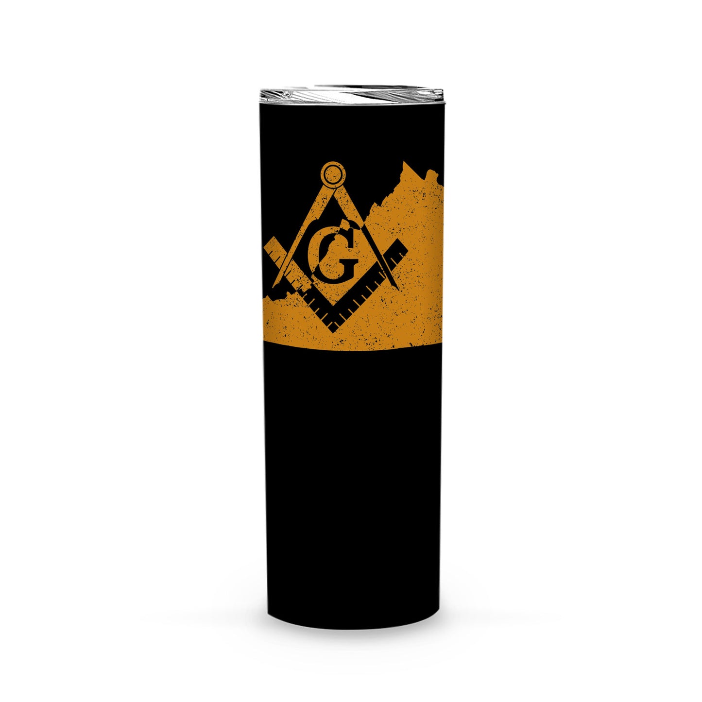 Virginia Square & Compass Freemason symbol state map -Skinny Tumbler