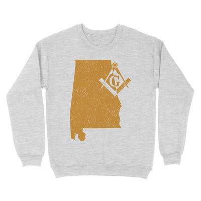 Alabama Freemason State Map Square & Compass Symbol - Sweatshirt