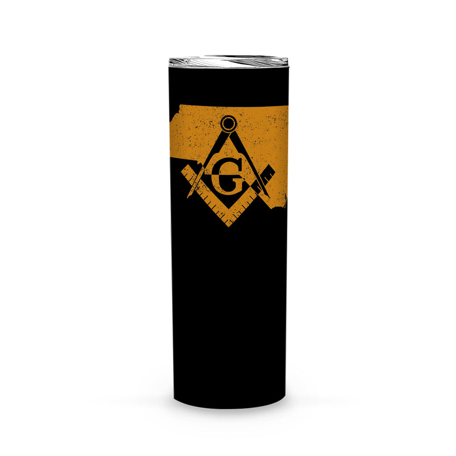 North Carolina Square & Compass Freemason symbol state map -Skinny Tumbler