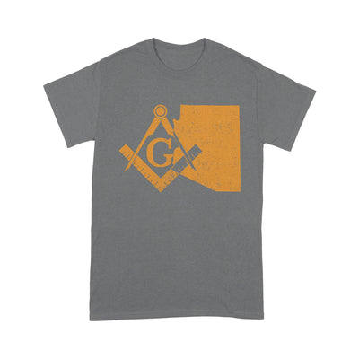 Arizona Freemason State Map Square & Compass Symbol - T Shirt