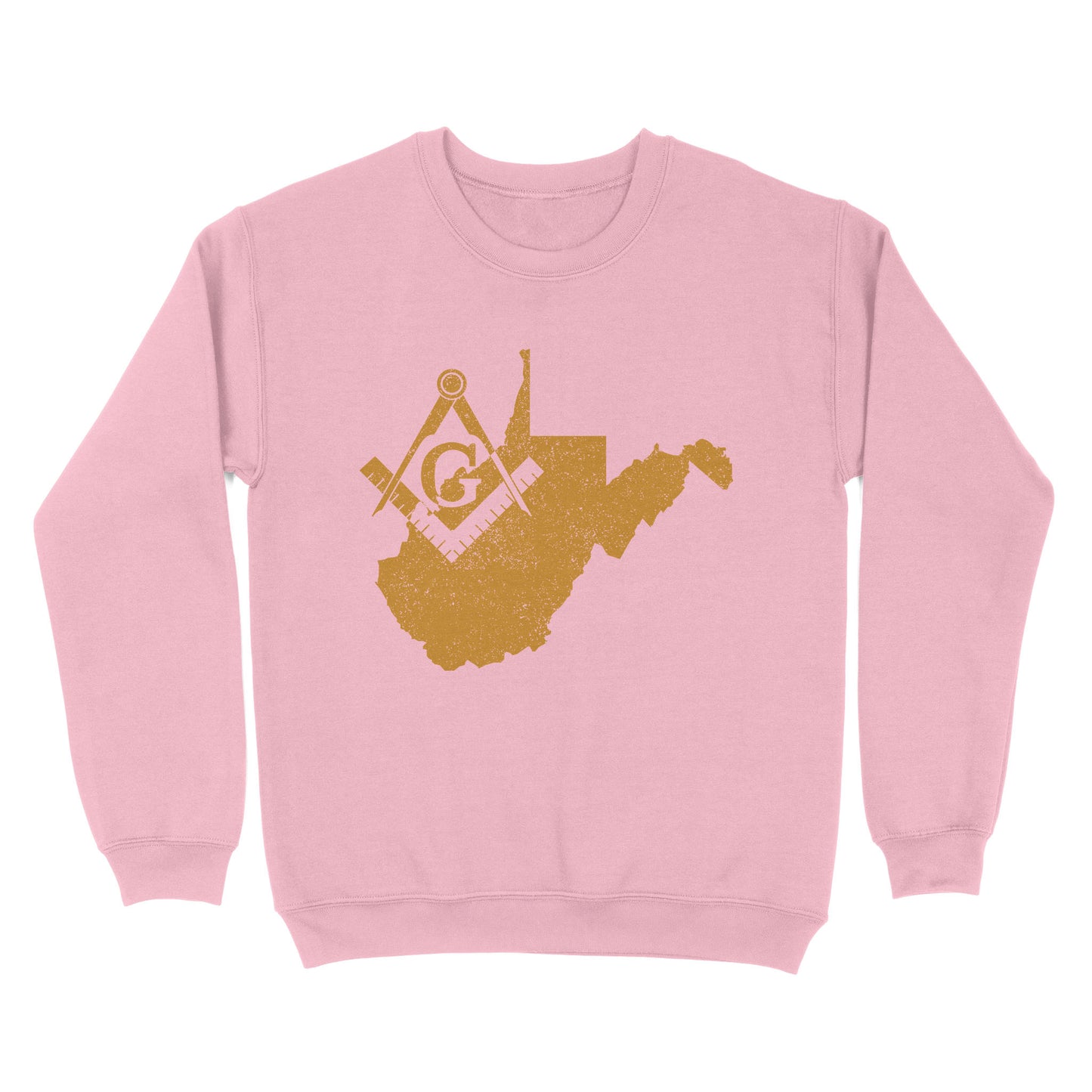 West Virginia Freemason State Map Square & Compass Symbol - Sweatshirt