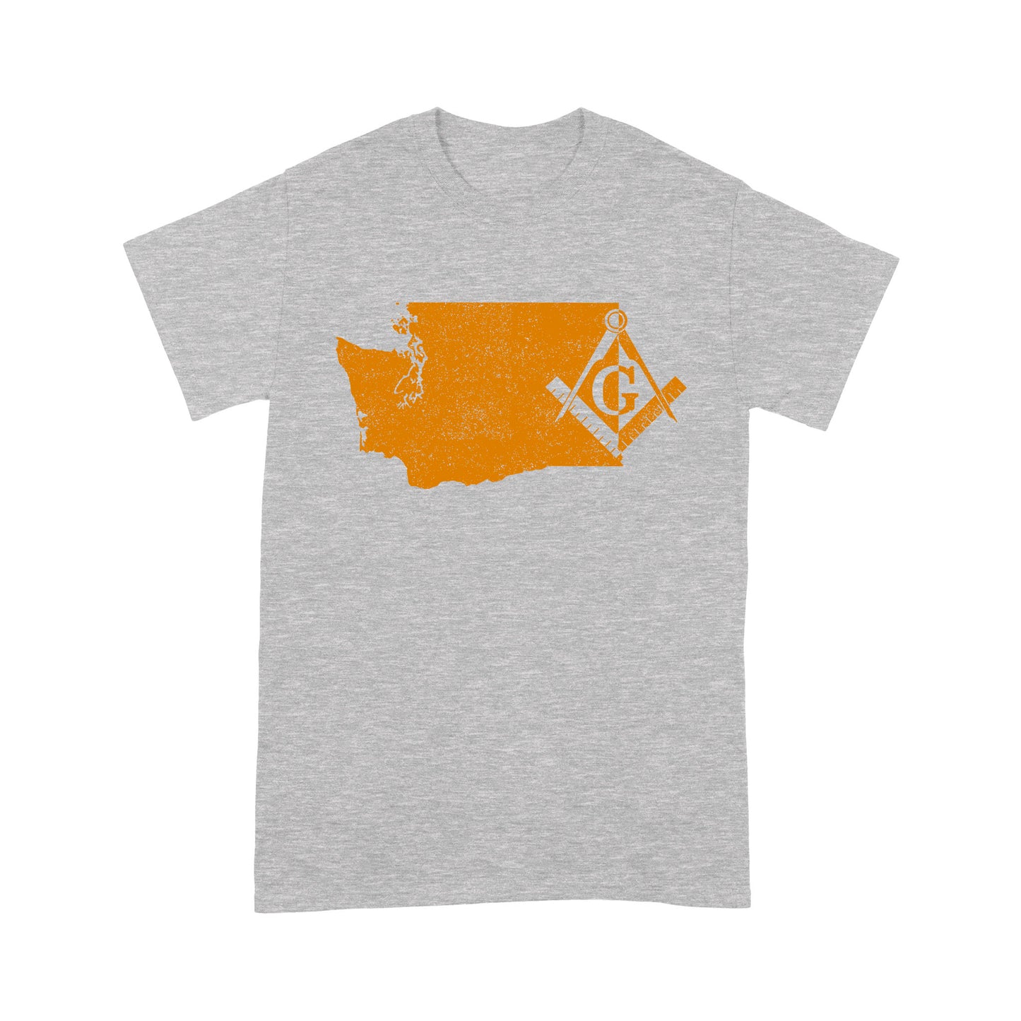 Washington Freemason State Map Square & Compass Symbol - T Shirt