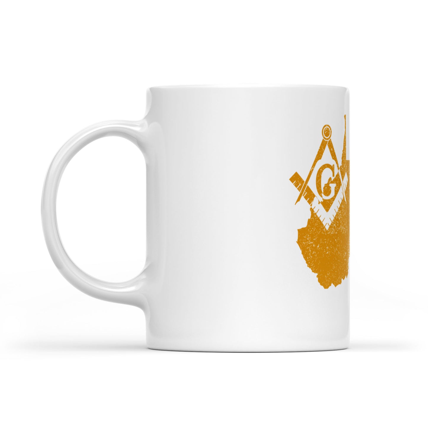 West Virginia square & compass freemason symbol state map - White Mug