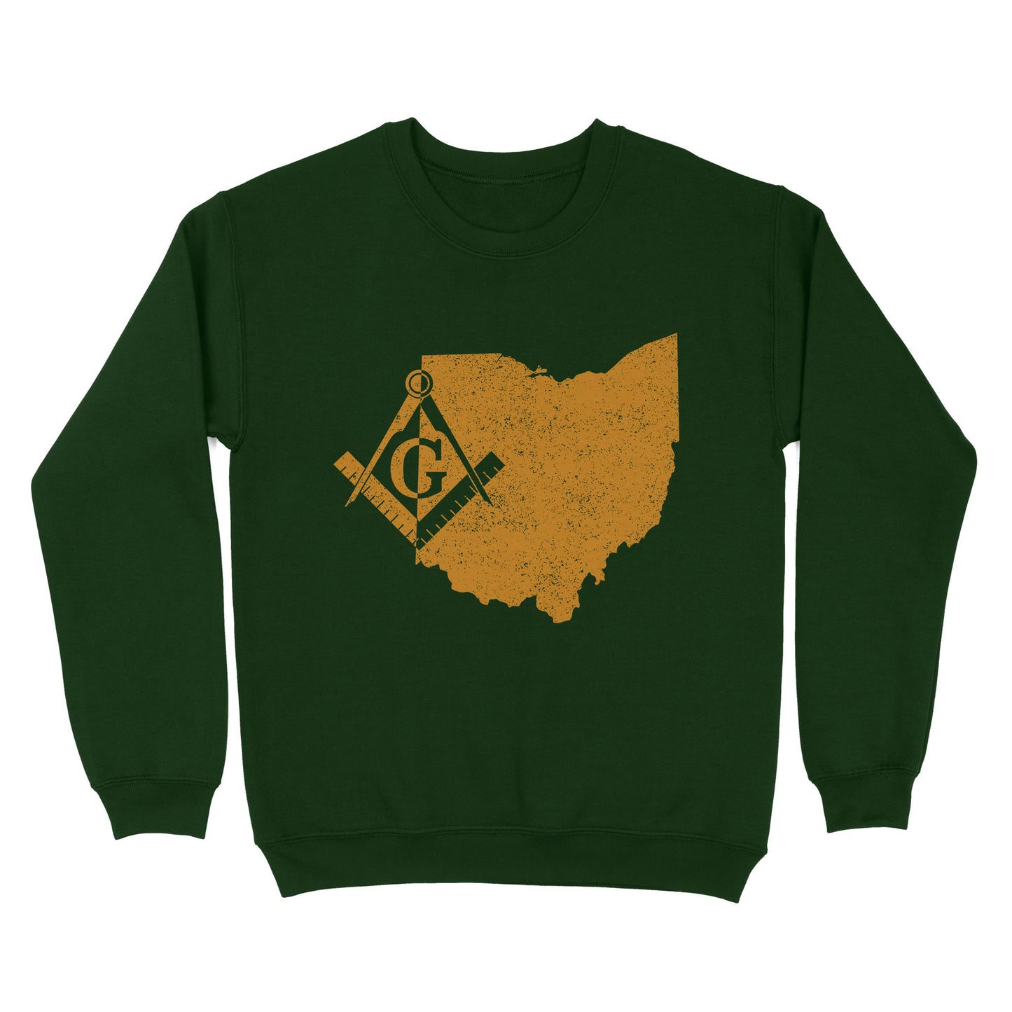 Ohio Freemason State Map Square & Compass Symbol - Sweatshirt