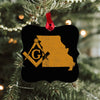 Missouri square & compass freemason symbol state map - Square Aluminum Ornament