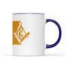 Washington square & compass freemason symbol state map - Accent Mug