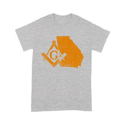 Georgia Freemason State Map Square & Compass Symbol - T Shirt