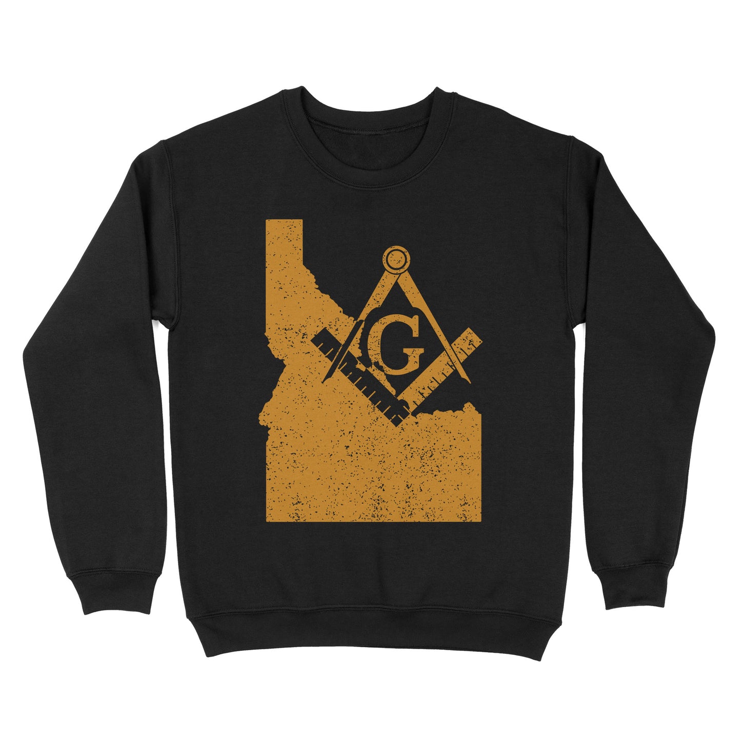 Idaho Freemason State Map Square & Compass Symbol - Sweatshirt