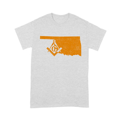 Oklahoma Freemason State Map Square & Compass Symbol - T Shirt