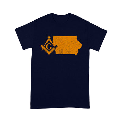 Lowa Freemason State Map Square & Compass Symbol - T Shirt