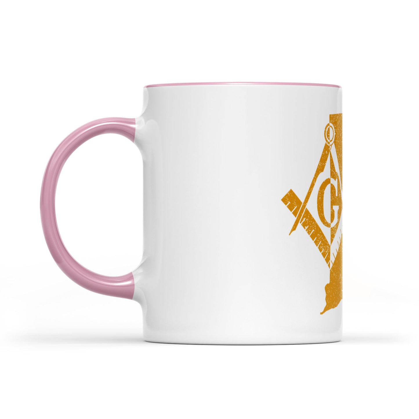 Rhode Island square & compass freemason symbol state map - Accent Mug