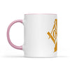 Rhode Island square & compass freemason symbol state map - Accent Mug