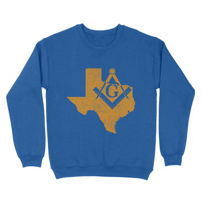 Texas Freemason State Map Square & Compass Symbol - Sweatshirt