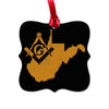 West Virginia square & compass freemason symbol state map - Square Aluminum Ornament