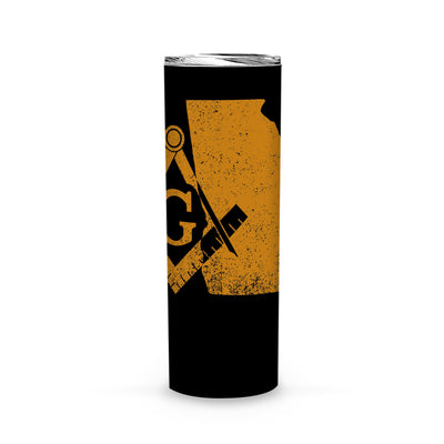 Georgia Square & Compass Freemason symbol state map -Skinny Tumbler