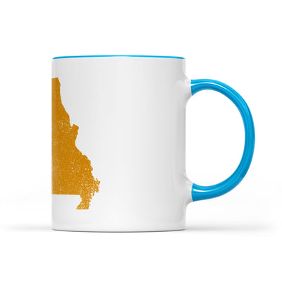 Missouri square & compass freemason symbol state map - Accent Mug