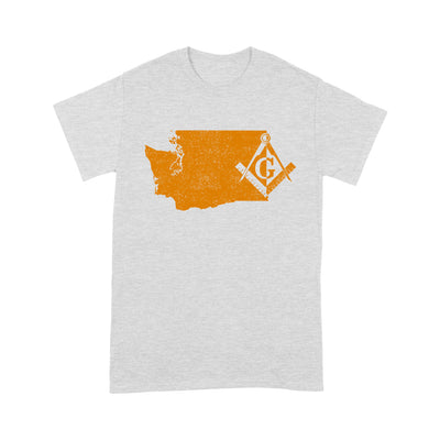 Washington Freemason State Map Square & Compass Symbol - T Shirt