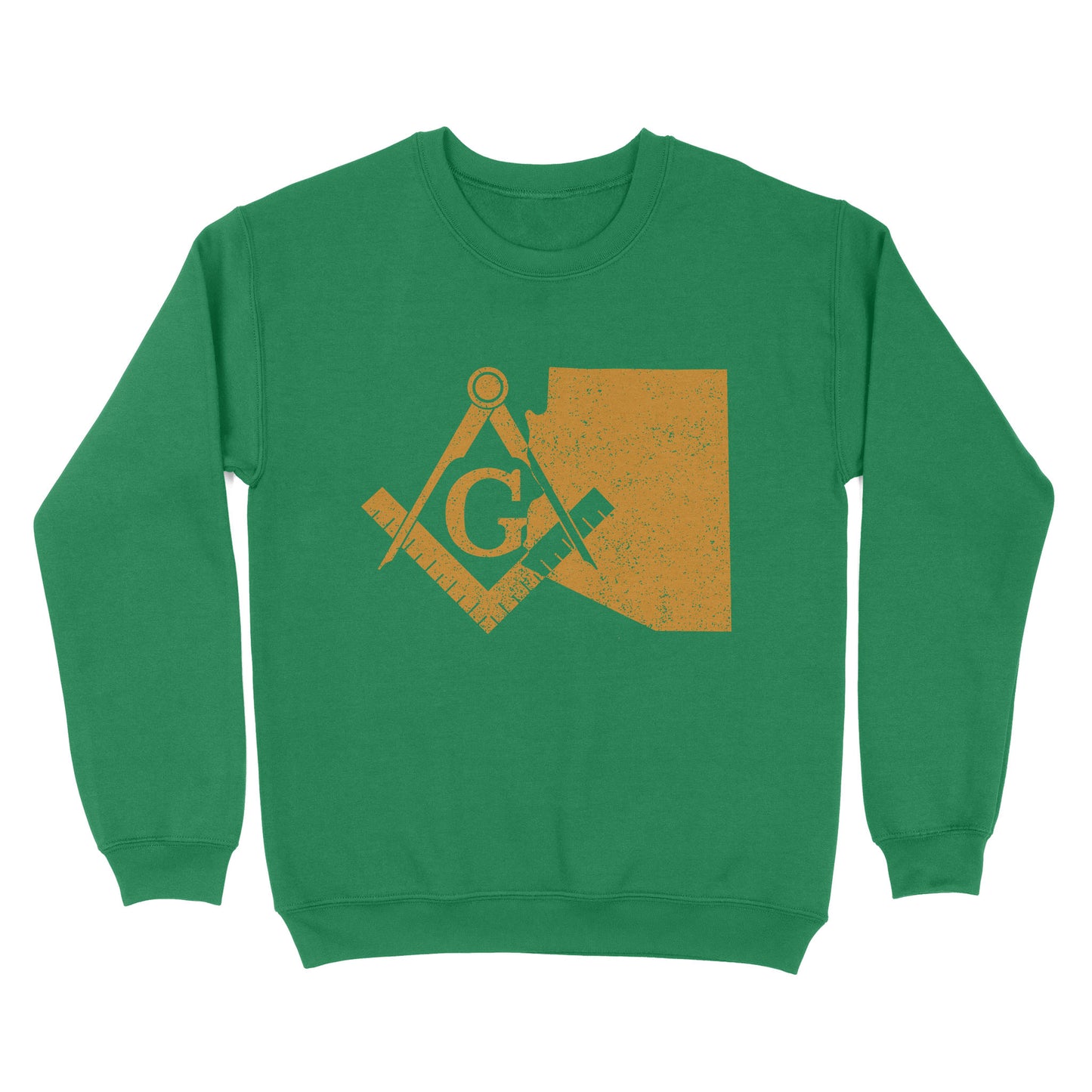 Arizona Freemason State Map Square & Compass Symbol - Sweatshirt