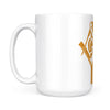 Vermont square & compass freemason symbol state map - White Mug