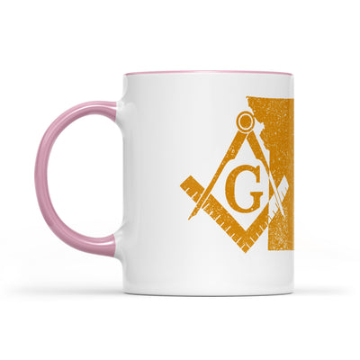 Missouri square & compass freemason symbol state map - Accent Mug