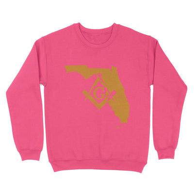 Florida Freemason State Map Square & Compass Symbol - Sweatshirt