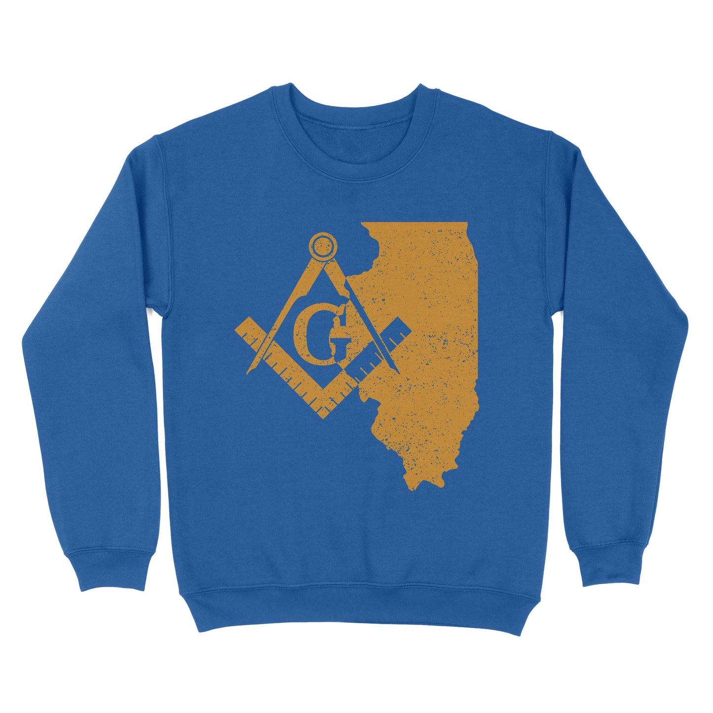 Illinois Freemason State Map Square & Compass Symbol - Sweatshirt