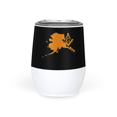 Alaska Square & Compass Freemason symbol state map - Wine Tumbler