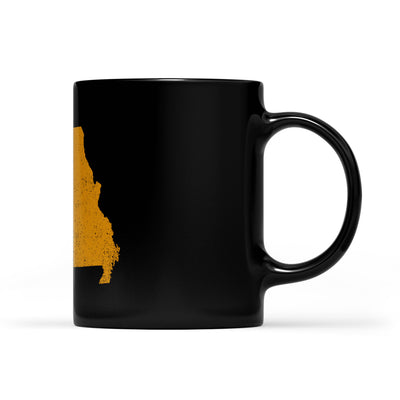 Missouri square & compass freemason symbol state map - Black Mug