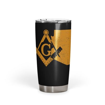 Arizona Square & Compass Freemason symbol state map - 20oz Fat Tumbler