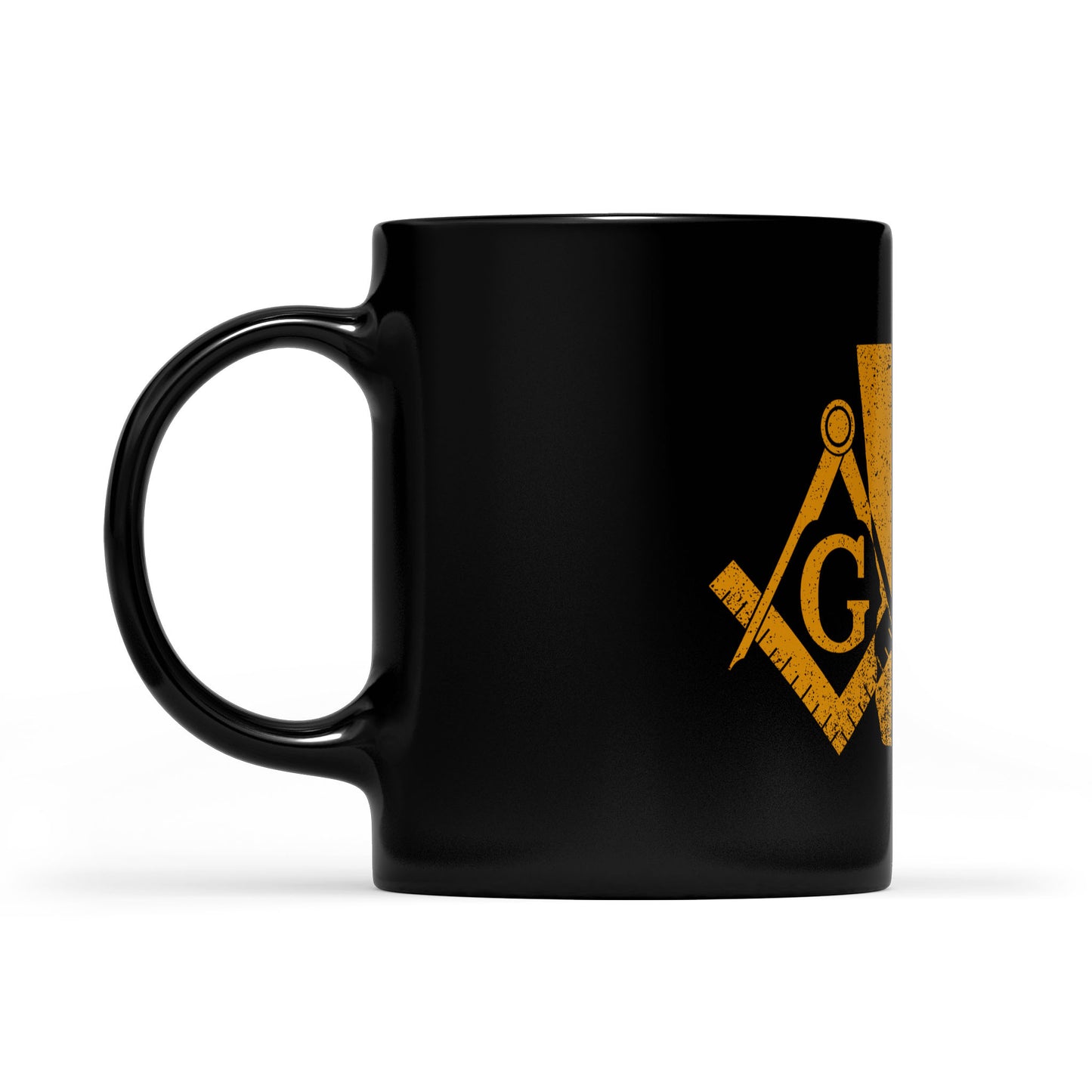 Georgia square & compass freemason symbol state map - Black Mug