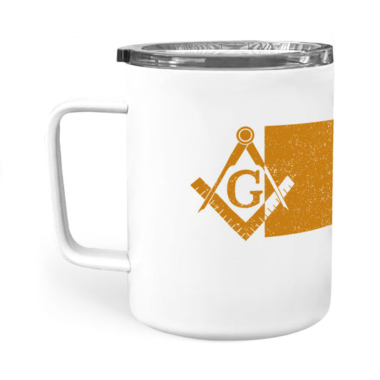 Kansas square & compass freemason symbol state map - Insulated Mug